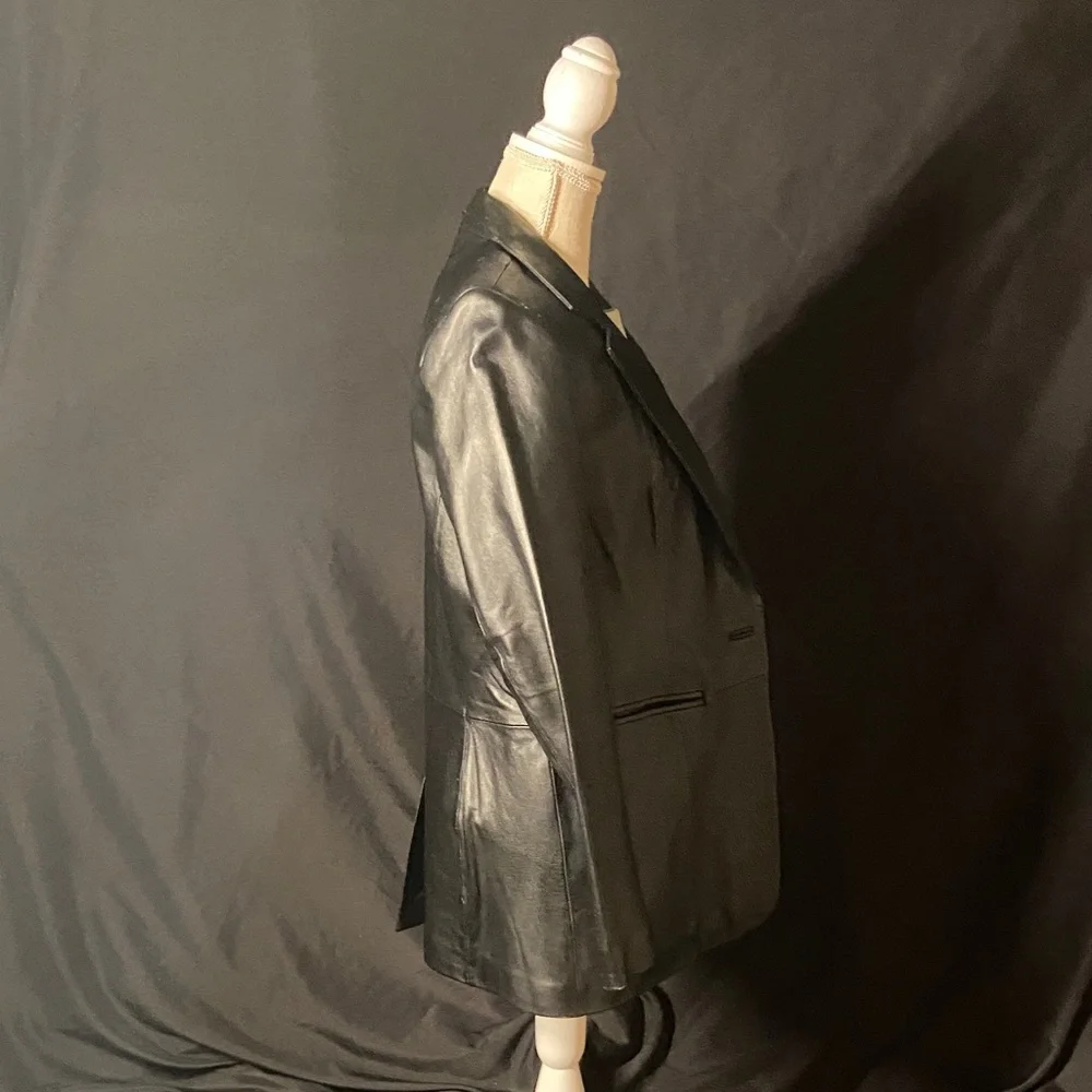 Denim and Co Black Leather Jacket